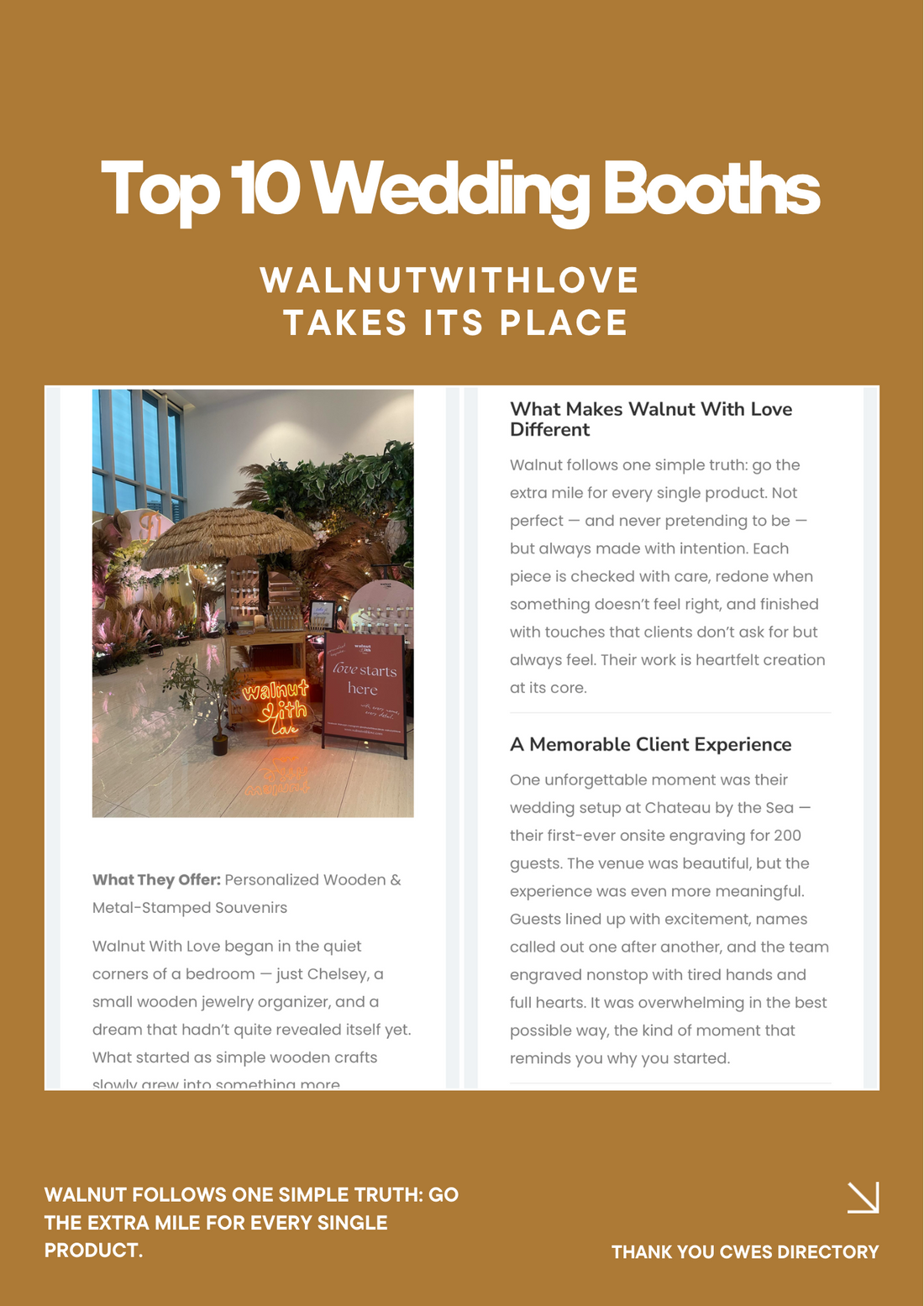 Walnut With Love Named One of CWES Directory’s Top 10 Cebu Wedding Booths & Guest Experience Services for 2025